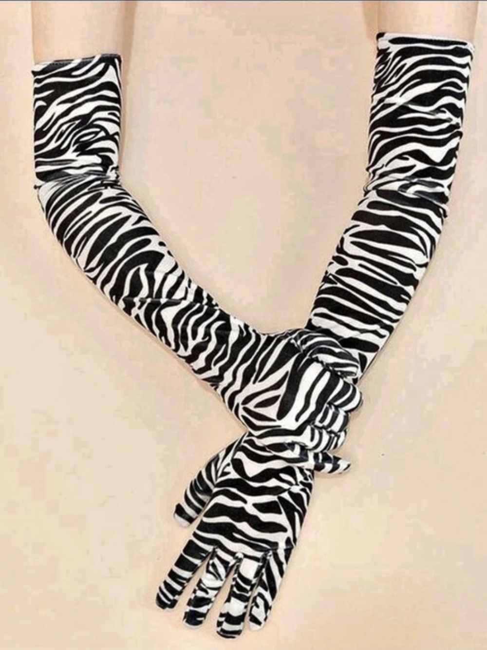 New Zebra Print Long Gloves